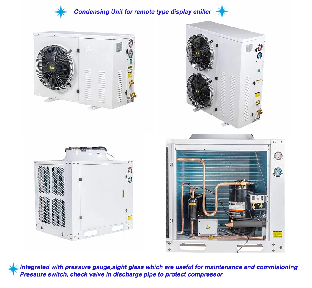 High Efficiency Multi-Deck Closed Display Chiller Freezer Commercial Refrigeration Equipment for Supermarket and Store